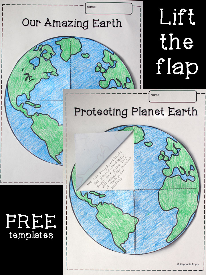 Earth Lift the Flap Printable Template FREEBIE Primary Theme Park