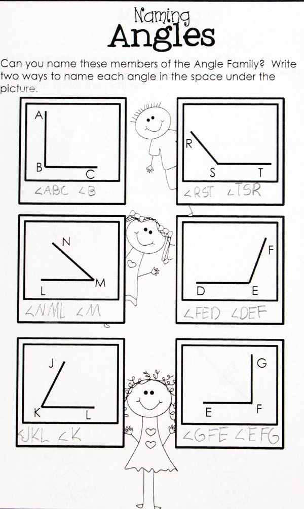 Angle Activities The Angle Family Album Primary Theme Park