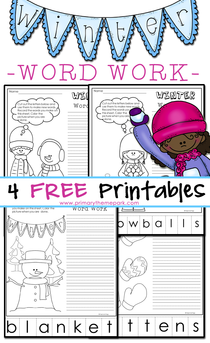 Winter Phonics Worksheets: Making Words Printables