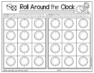 telling time activities | time to the hour first grade | telling time to the hour