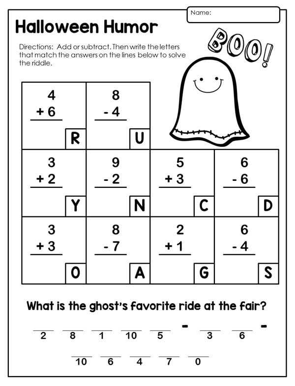 Halloween Math Activities for Kindergarten and First Grade