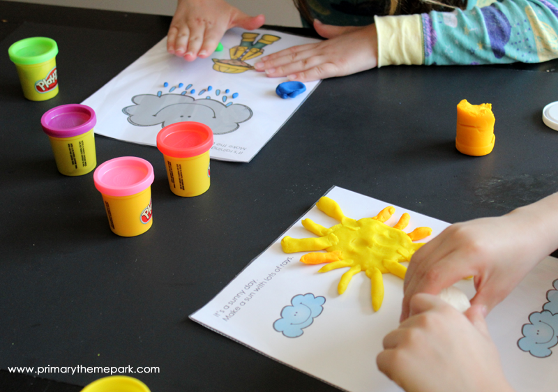 These free printable weather playdough mats are a perfect complement to a weather unit study!