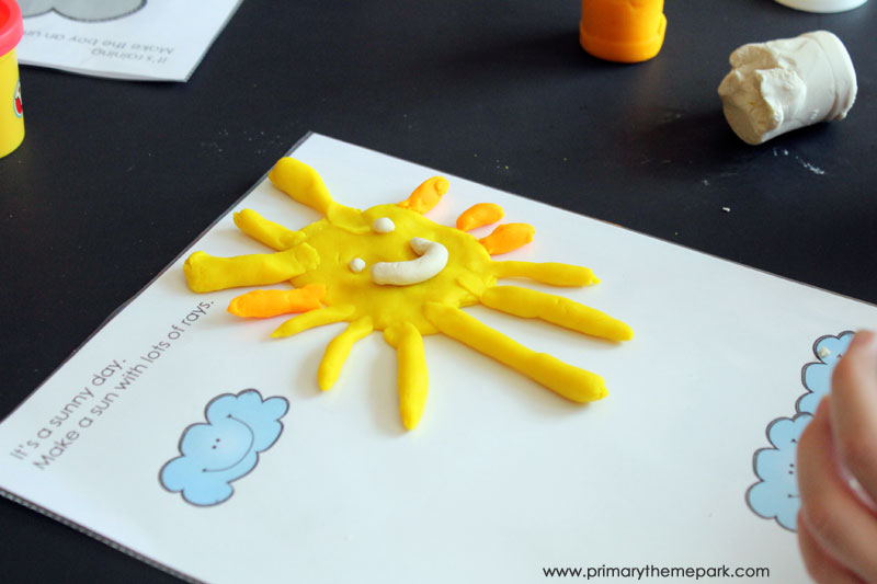 Free Printable Weather Playdough Mats. A great addition to a weather unit study!