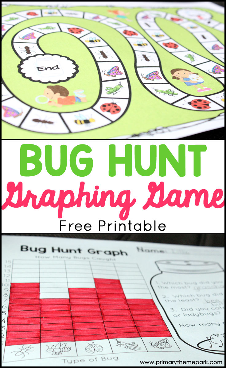 Bug Hunt Graphing Game Printable- A fun graphing activity for an insect unit!