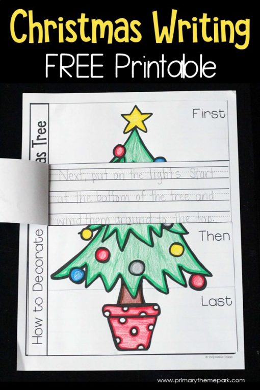 How to Decorate a Christmas Tree Writing Prompt Free Printable #christmaswriting #christmasactivityforkids #christmaslearning