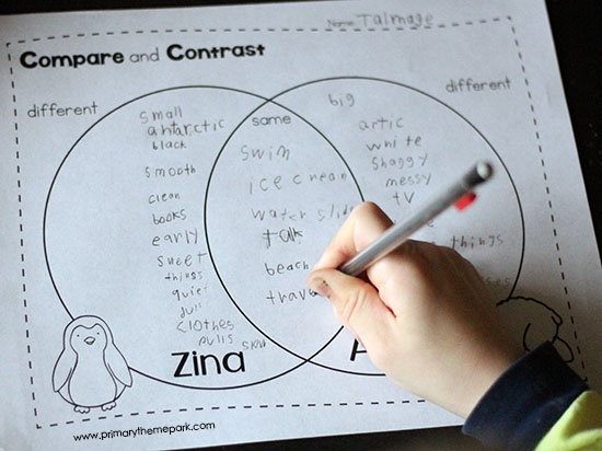 Compare and Contrast for First Grade | Compare and Contrast Activities | Polar Animals