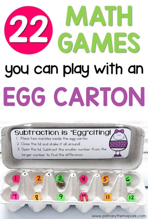 Egg Carton Math Games for First Grade. Perfect for Math Centers!