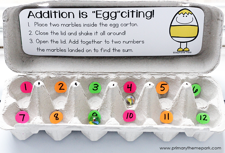 Egg Carton Math Centers for First Grade