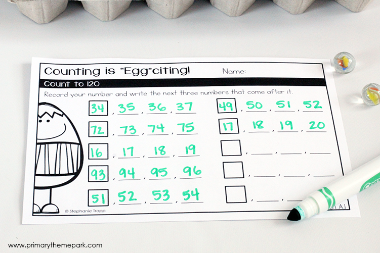 Egg Carton Math Games for First Grade