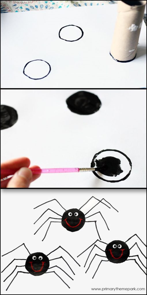 Spider Crafts for Kids | Toilet Paper Roll Spider Painting | Toilet Paper Roll Spider Craft