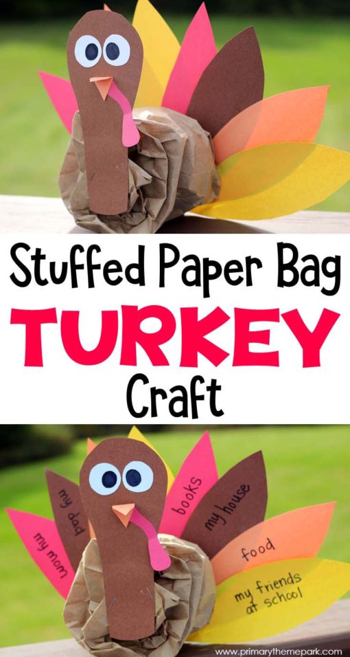 Stuffed Paper Bag Turkey Craft for Kids