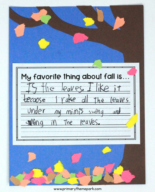 Fall Writing Craftivity for Kindergarten and First Grade