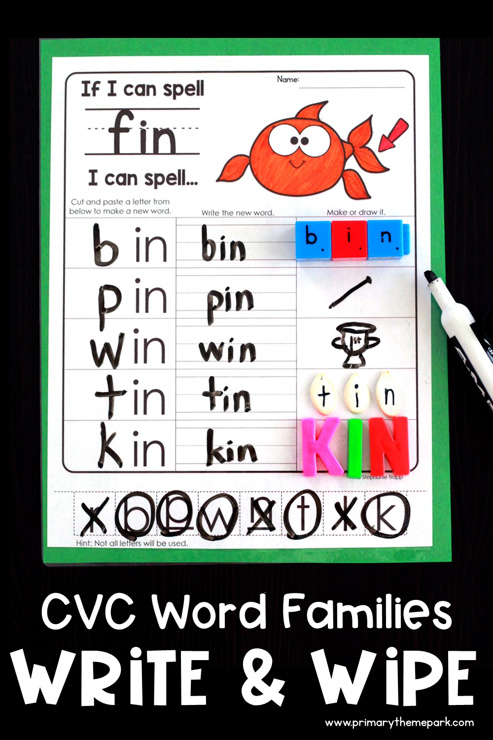 If I Can Spell Worksheets for Phonics Practice with Word Families