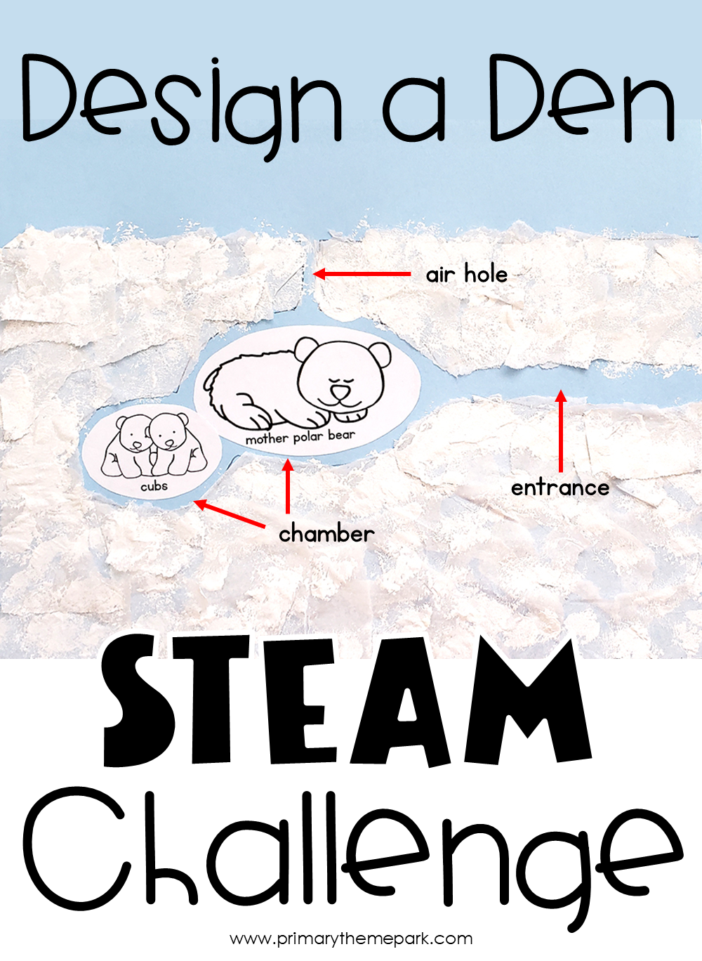Design a Den Polar Bear STEAM Activity for Kids