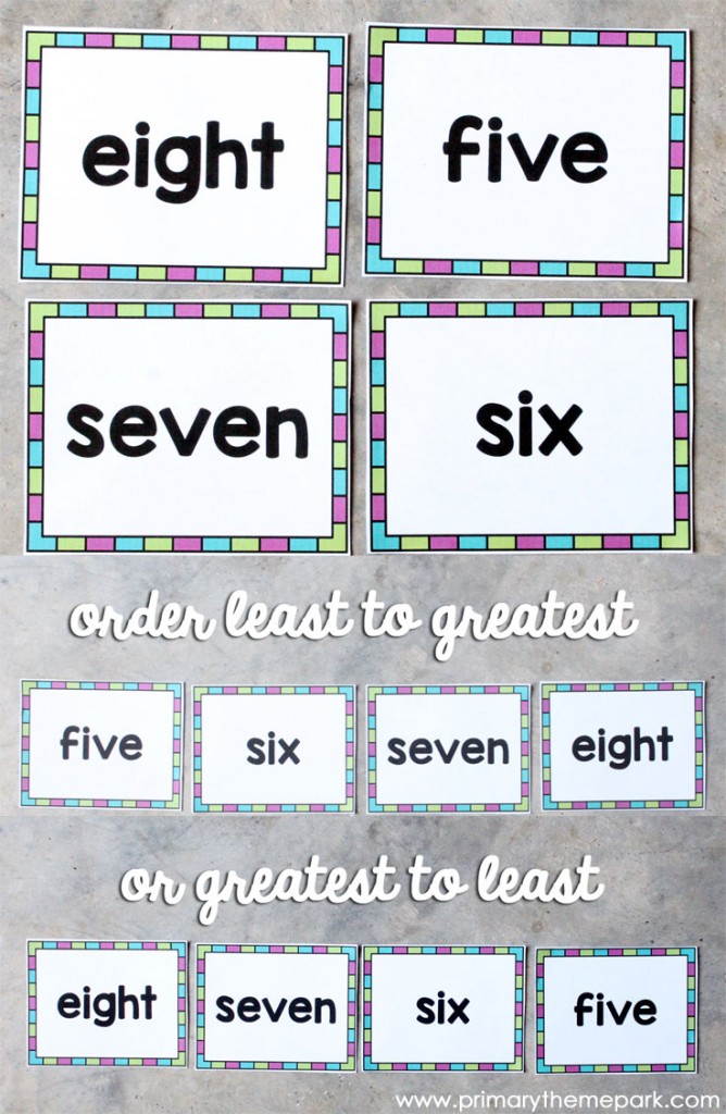 Number Sight Words - Primary Theme Park