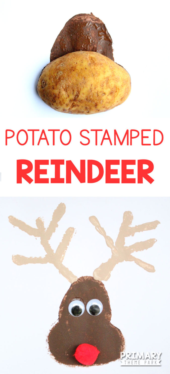 Easy Potato Stamped Reindeer Craft Primary Theme Park