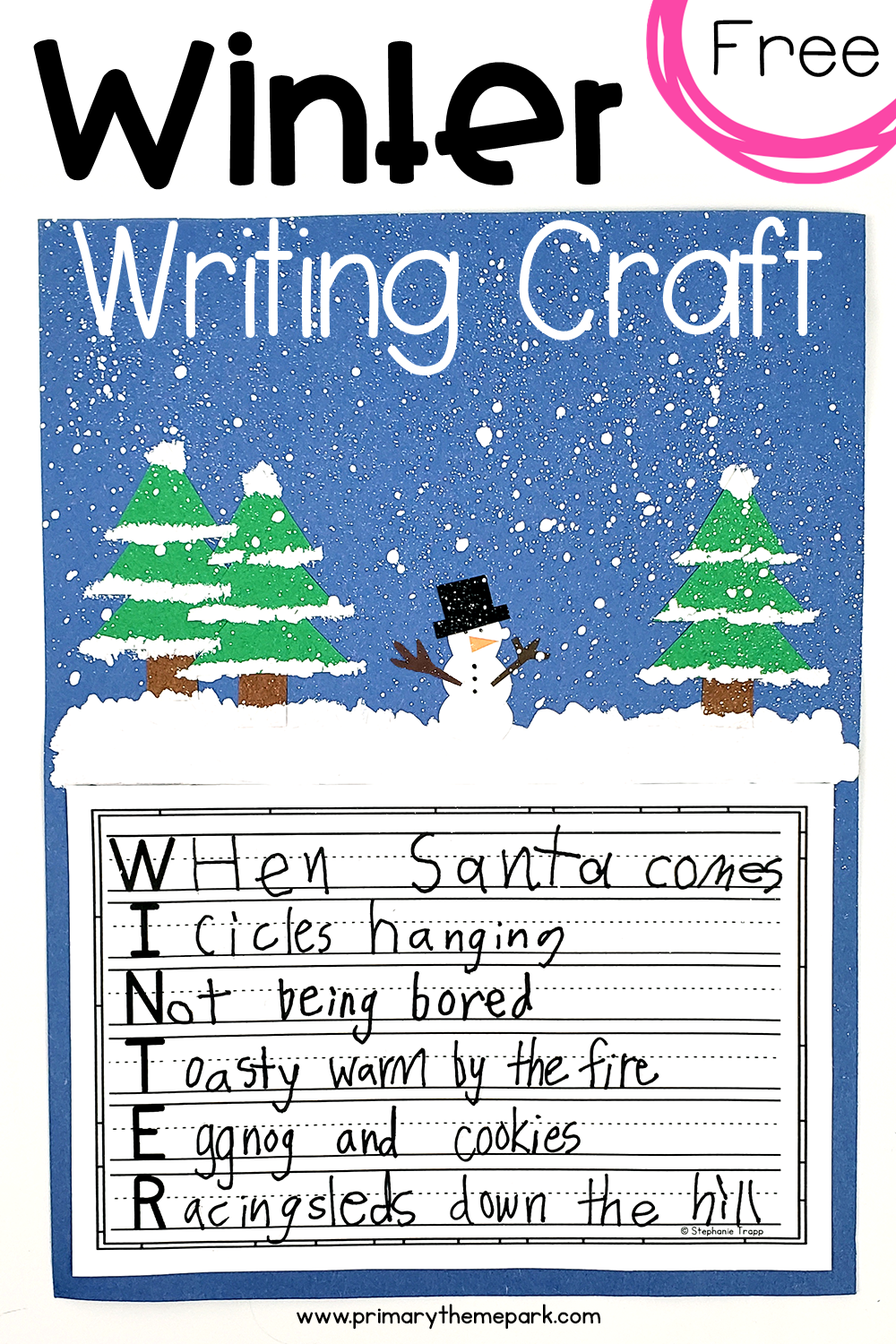 Free Winter Writing Craft Primary Theme Park